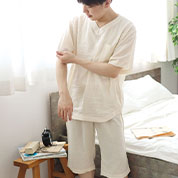 ダブルガーゼ敏感肌向け3段タックパジャマ