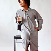 コットンムース襟ありスリーパー