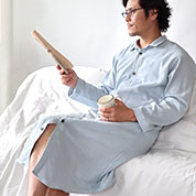 ダブルガーゼ前開き襟ありスリーパー