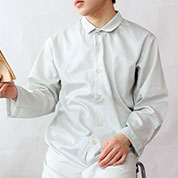 スーピマ超長綿襟あり前開きスリーパー