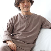 3重ガーゼヘンリーネックパジャマ