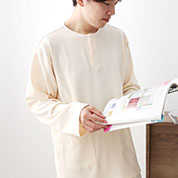 オーガニックコットンムースヘンリーネックパジャマ