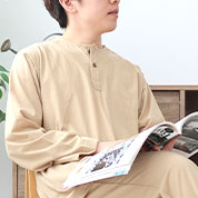 天竺ニットヘンリーネックパジャマ