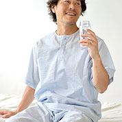 エアリーリップルヘンリーネック短パンパジャマ