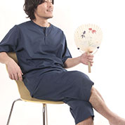 1重ガーゼヘンリーネックパジャマ