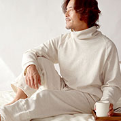 裏起毛スウェットタートルネックパジャマ