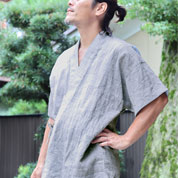 近江ちぢみ麻甚平