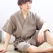 フランスリネン半袖甚平