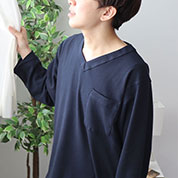 オーガニックコットンムースVネックかぶりパジャマ