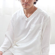 川俣シルクサテンVネックかぶりパジャマ