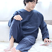 ダブルガーゼVネックかぶりパジャマ