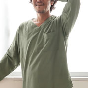 天竺ニットVネックパジャマ