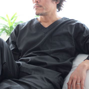 スーピマ超長綿Vネックかぶりパジャマ