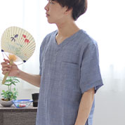 近江ちぢみVネック半袖パジャマ