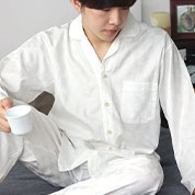 ブロックチェックサテン開襟パジャマ