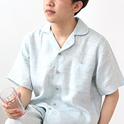 近江ちぢみ半袖開襟パジャマ