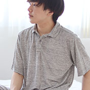 ニットリネン半袖ポロカラーパジャマ