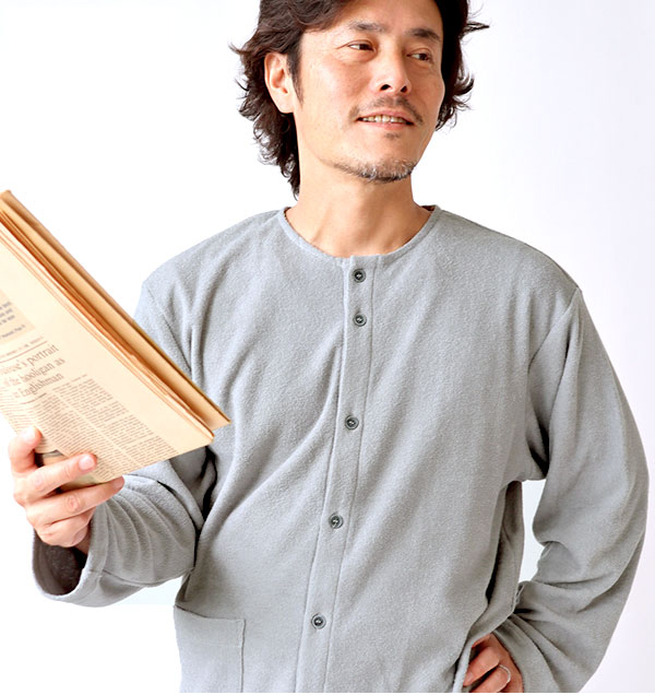 両面パイルニットメンズパジャマ長ズボン単品