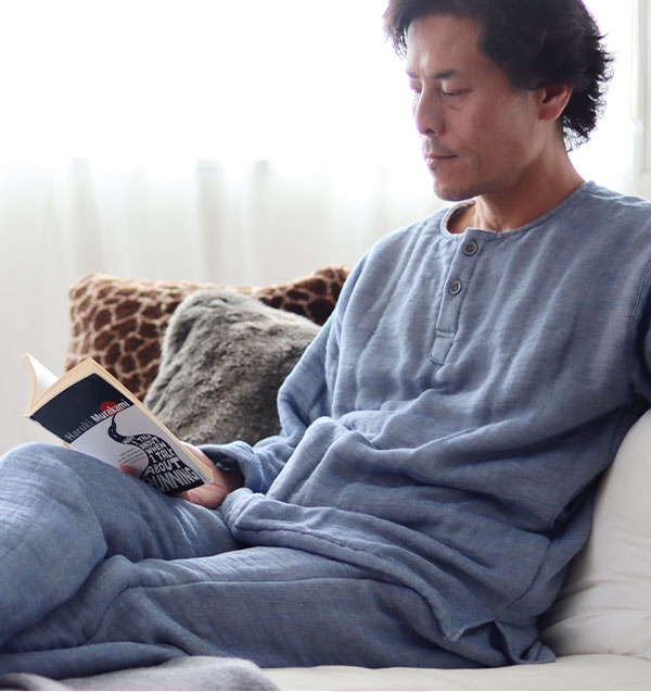 コットンウール6重ガーゼメンズパジャマズボン単品