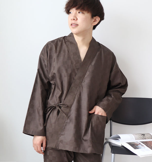 ブロックチェックサテン