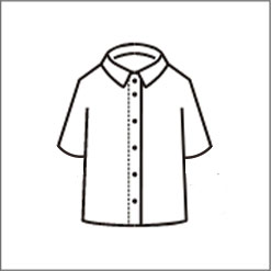 メンズ前開き 半袖