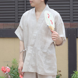 夏の定番！清涼感あるシボ加工の近江ちぢみ麻甚平