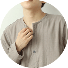 前開き　襟なし
