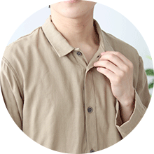 前開き　襟あり