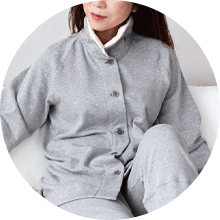 前開き　スタンドカラー