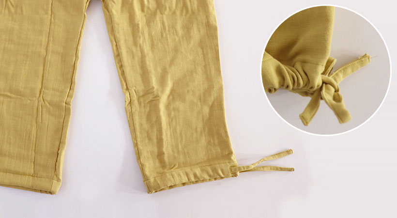 お手持ちのパジャマの股下を計測する