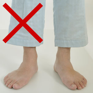 足首がでてしまう