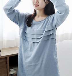 胸元3段タックパジャマ