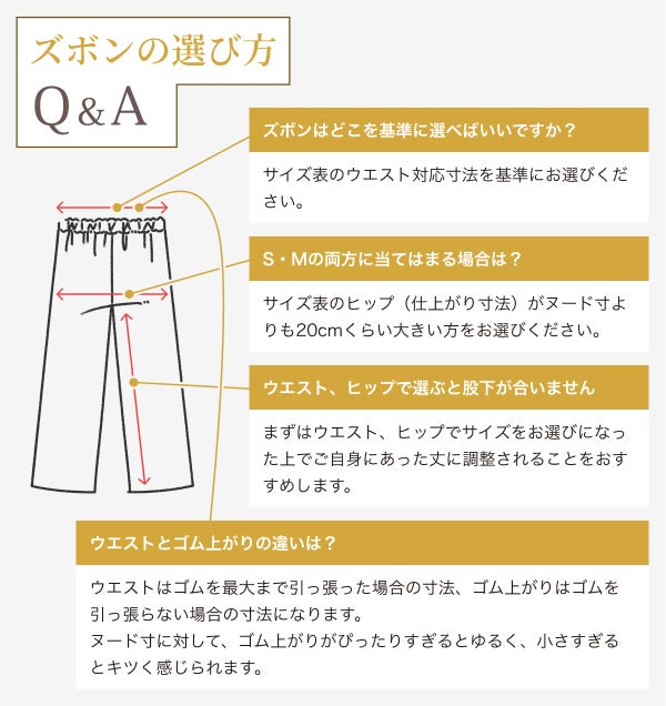 ズボンサイズ選び方