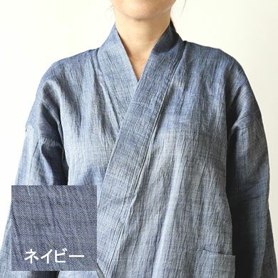 近江ちぢみ麻レディース作務衣 上下セット・長袖