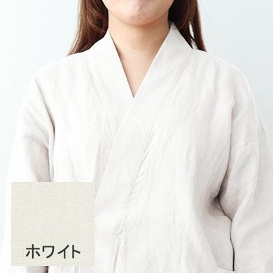 やわらかるいリネンレディース作務衣上下セット・長袖