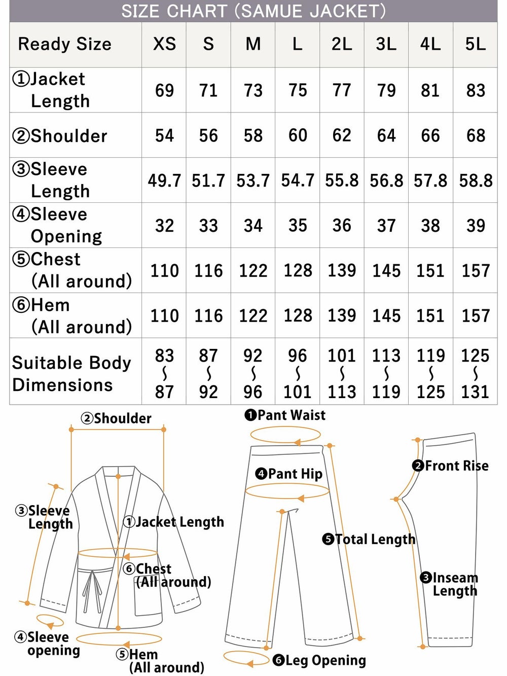 top size chart